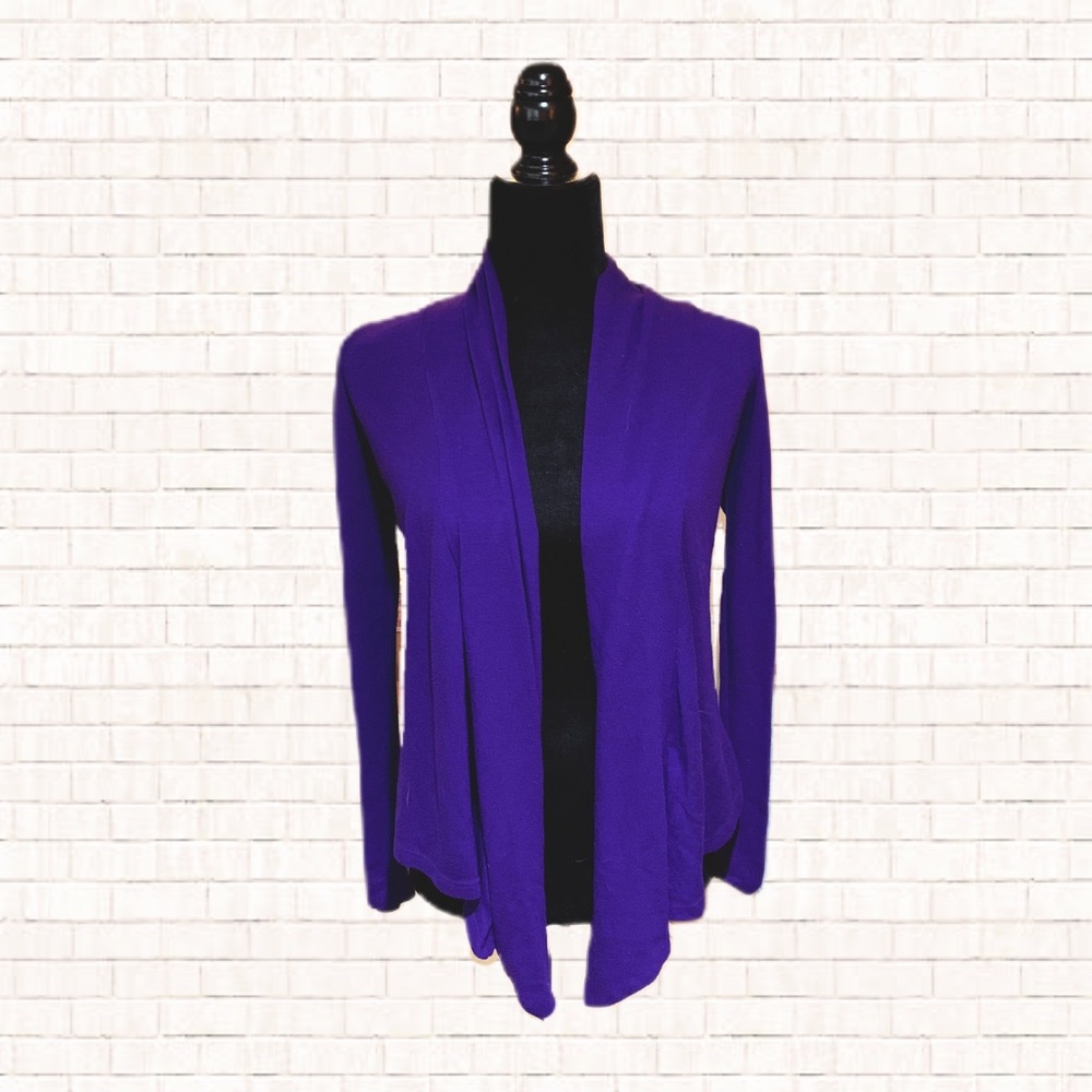 Flyaway Cardigan • Purple Wet Seal Juniors Small Drape Front Y2K 2000s EUC OBO